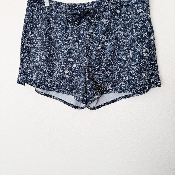 [Athleta] Navy Blue Pull-On Elastic Waist Printed Baja Shorts Abstract Size XL - Picture 9 of 11